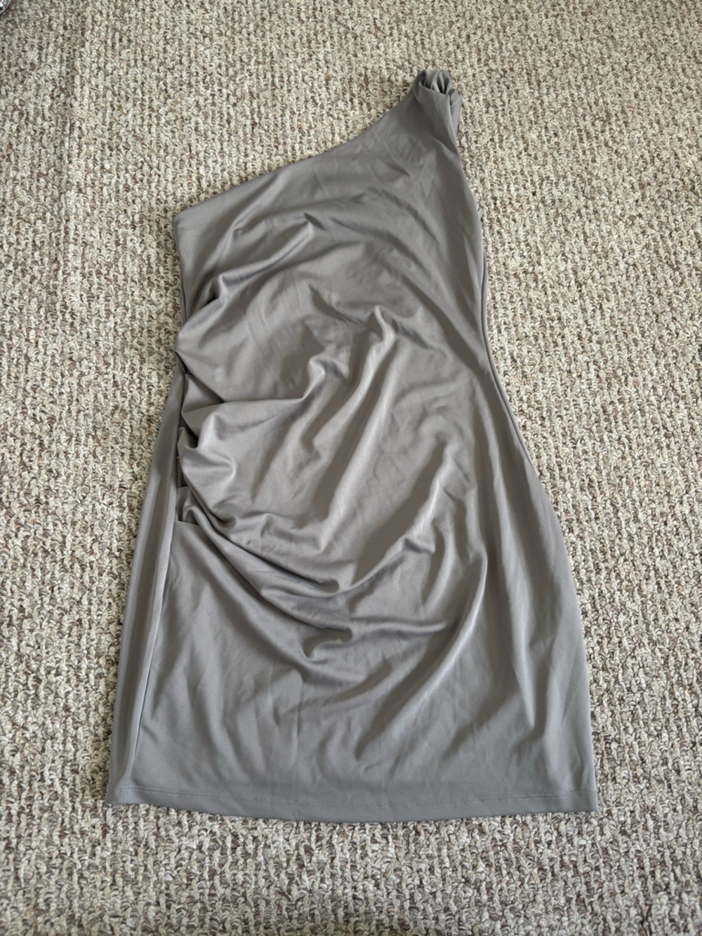 H&M One-Shoulder Ruched Grey Women’s Dress